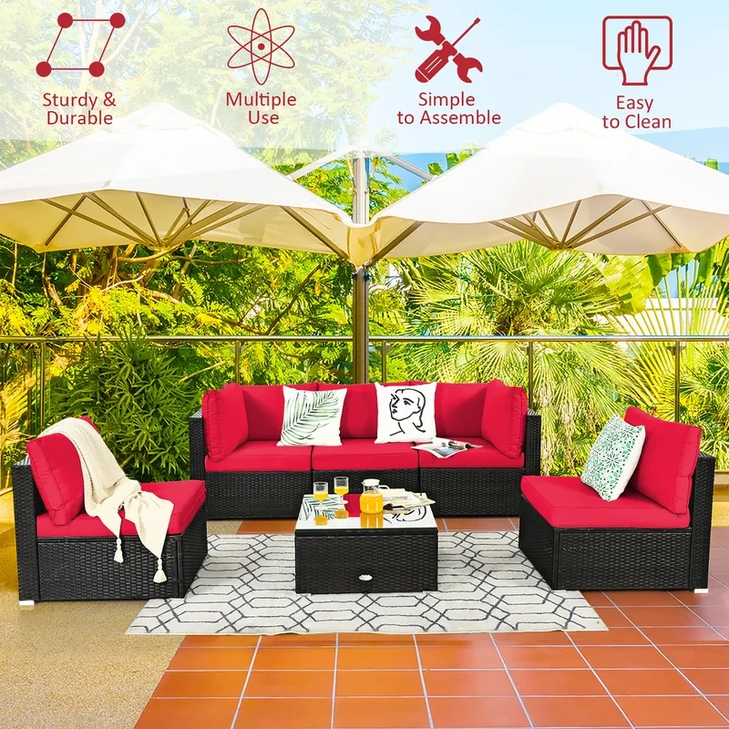 5 - Person Outdoor Seating Group with Cushions