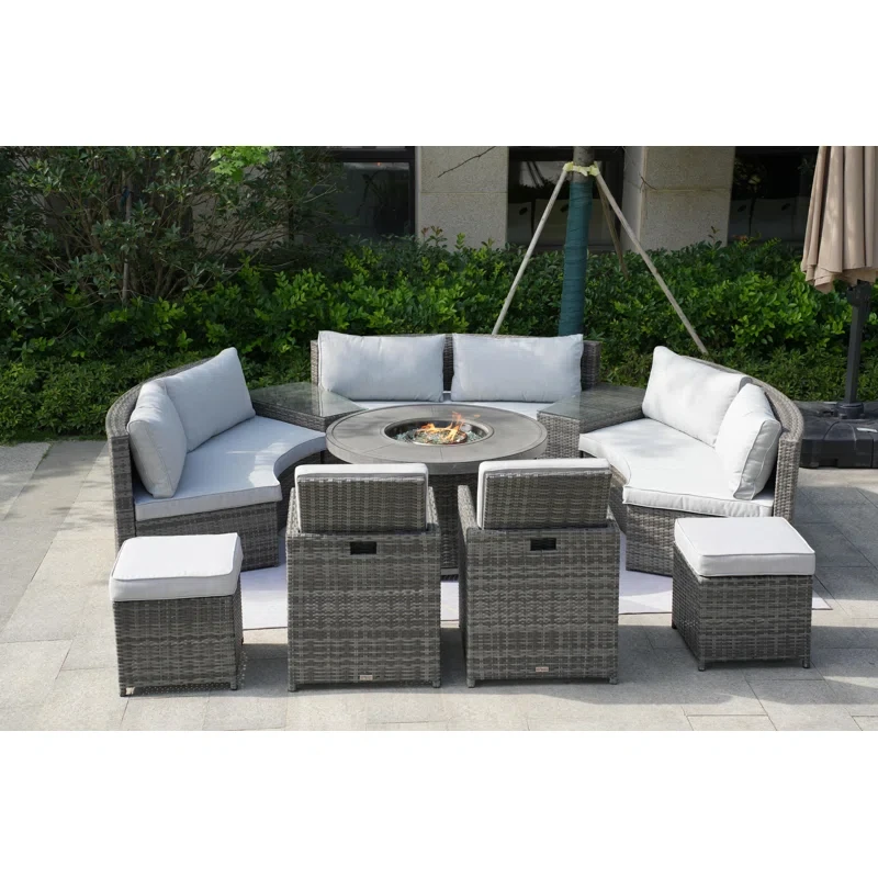 Areefa 10 - Person Outdoor Seating Group with Cushions