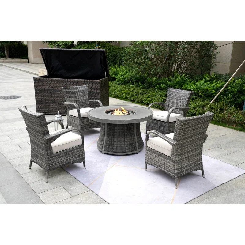 Areefa 4 - Person Outdoor Seating Group with Cushions