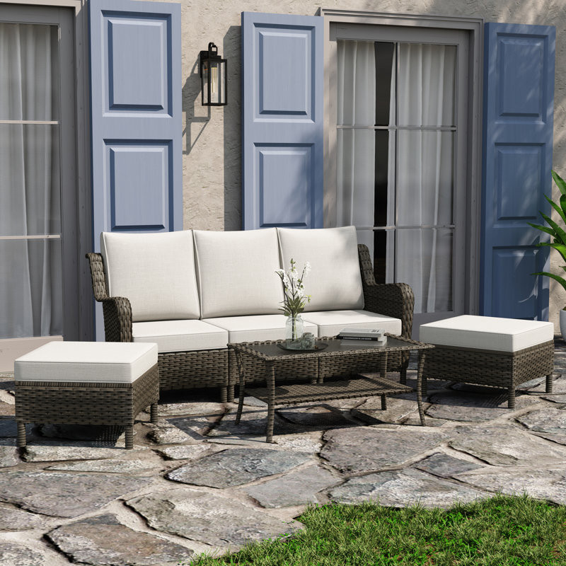 3 - Person Outdoor Seating Group With Cushions