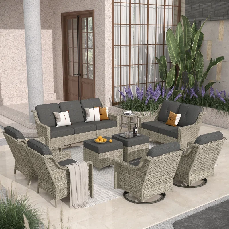 Porretto 9 - Person Outdoor Seating Group with Cushions