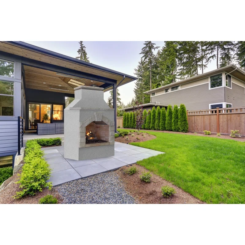 78" H Concrete Propane Outdoor Fireplace