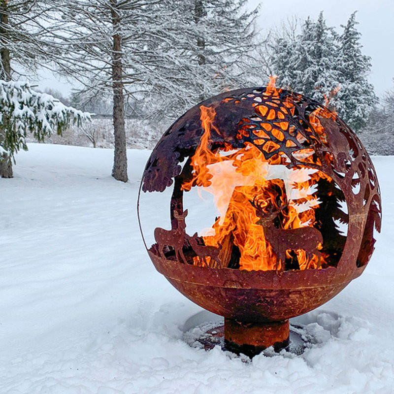 Eirc Steel Wildlife Sphere Fire Pit