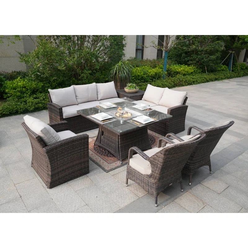 Alide 9 - Person Outdoor Seating Group with Cushions