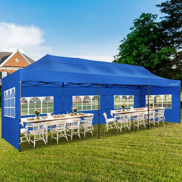 10×30 FT Pop up Canopy with 8 Sidewalls Waterproof Heavy Duty Commercial Canopy Tent