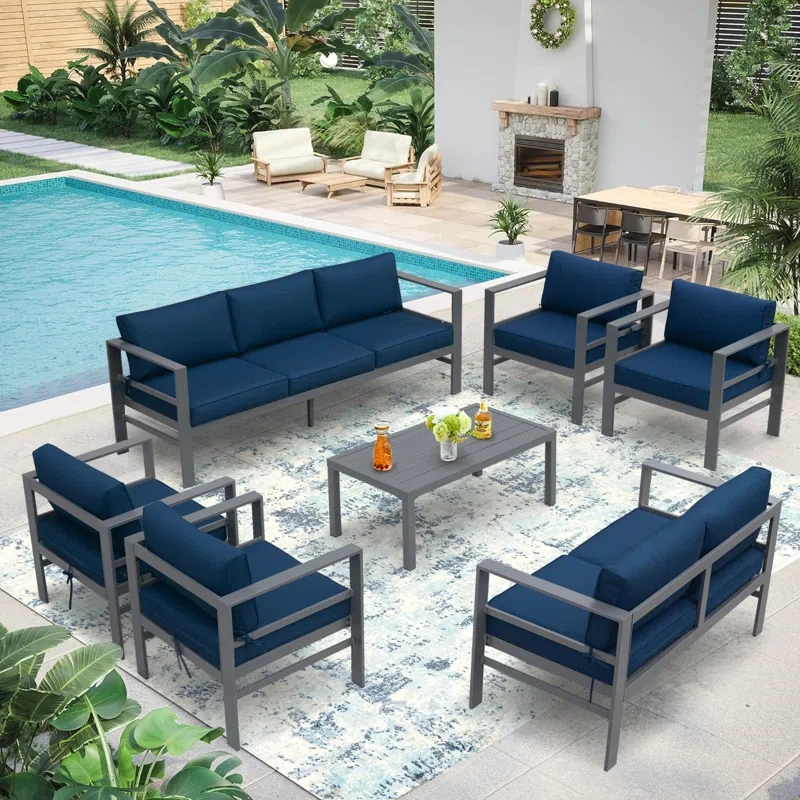 Mckena 7 Piece Sofa Seating Group with Cushions