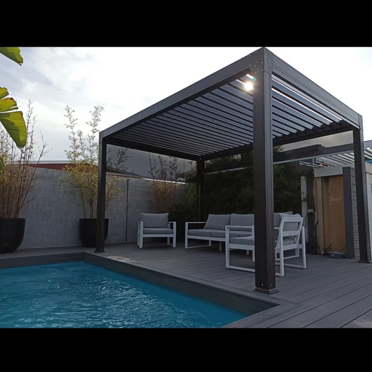 9.4483 ft W x 9.4483 ft D Aluminum Pergola