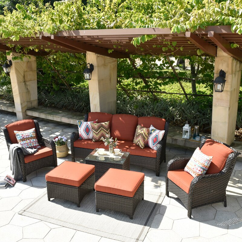 Tommy 5 - Person Outdoor Seating Group with Cushions