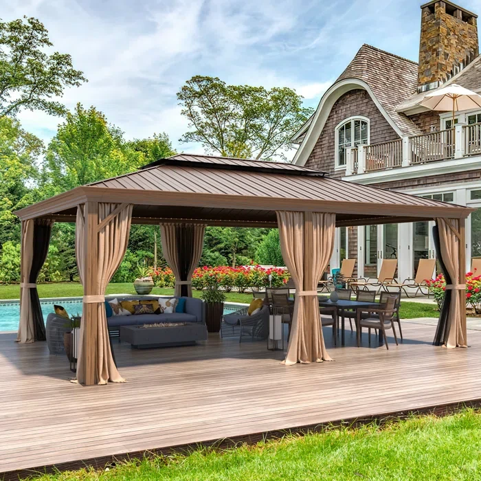 20 Ft. W x 14 Ft. D Aluminum Patio Gazebo