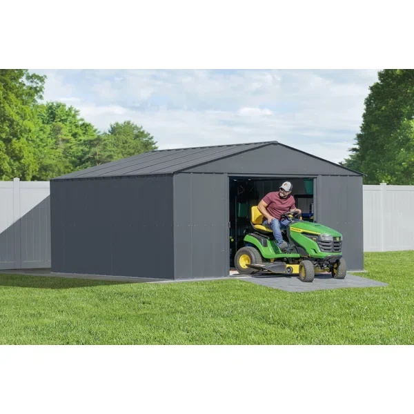 14 ft. W x 12 ft. D Galvanized Steel Storage Shed