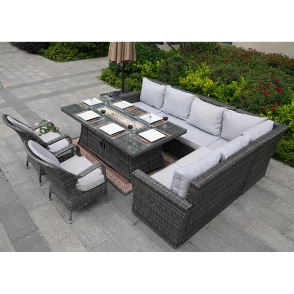 Aerolyn 8 - Person Outdoor Seating Group with Cushions