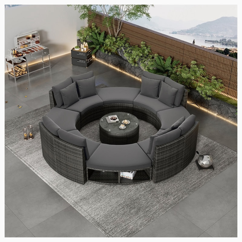 Piercarlo 10 - Person Outdoor Seating Group with Cushions