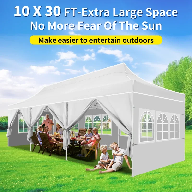 10 Ft. W x 30 Ft. D Metal Party Tent