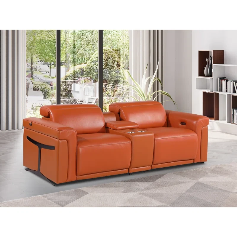 Eliziah 3-Piece 2-Power Reclining Leather Loveseat With Power Headrest