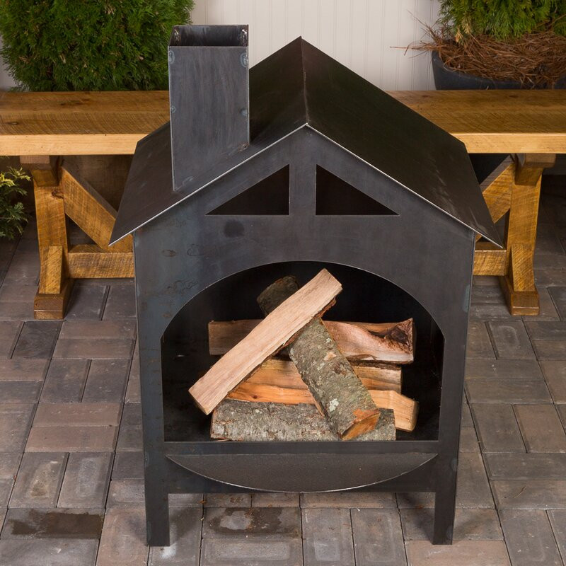 Dothan Steel Wood Burning Outdoor Fireplace