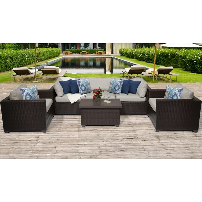 Anishia 5 - Person Outdoor Seating Group with Cushions