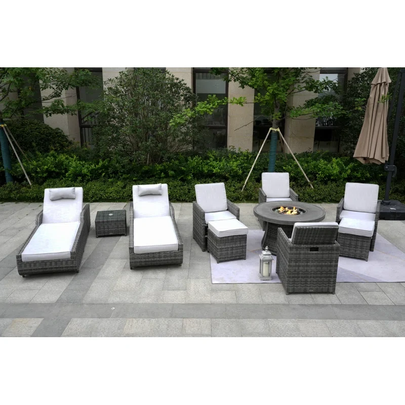 Areefa 8 - Person Outdoor Seating Group with Cushions