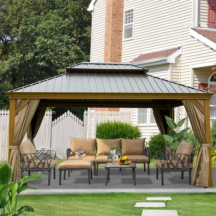 Lucio 14 Ft. W x 12 Ft. D Aluminum Patio Gazebo