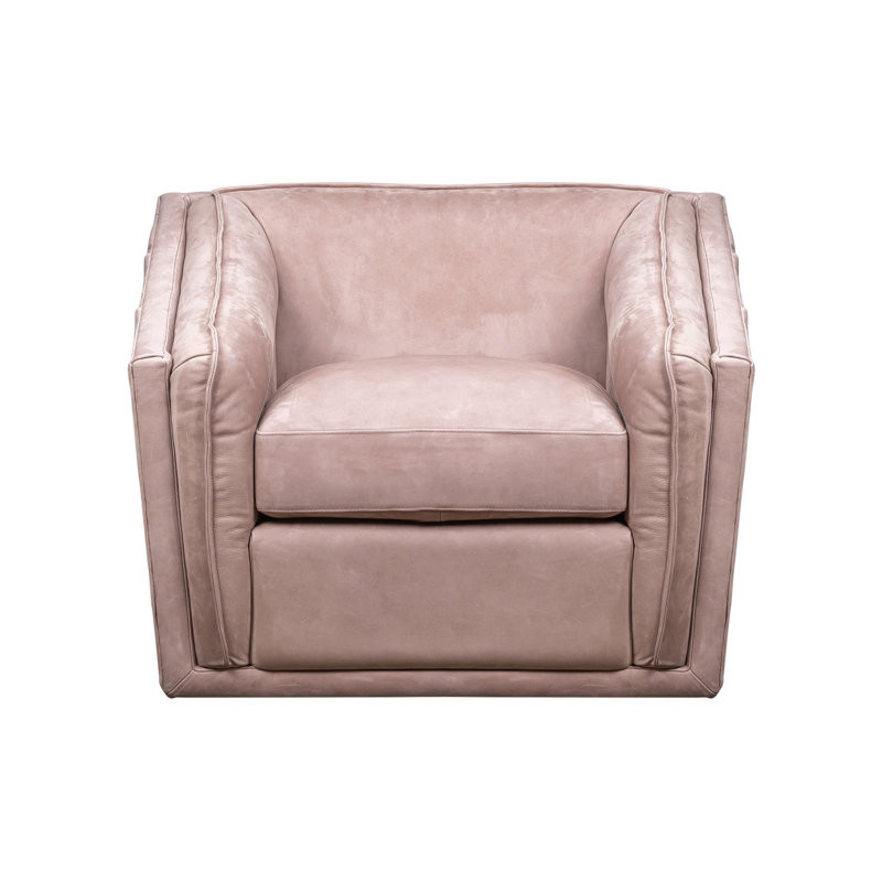 Myleah Leather Swivel Armchair