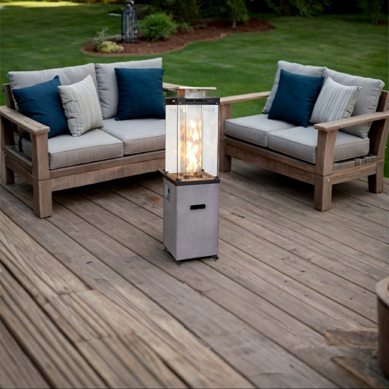 Felio 32'' H x 22'' W Glass Propane Outdoor Fire Column