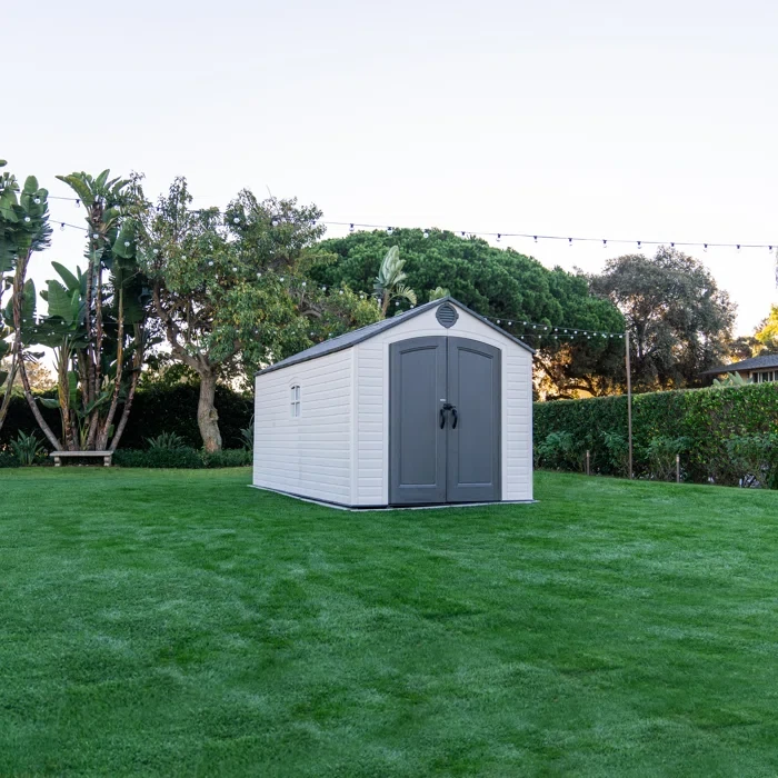 8 Ft. x 15 Ft. High-Density Polyethylene Outdoor Storage Shed with Steel-Reinforced Construction