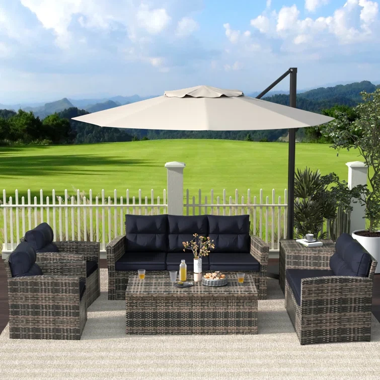 7 - Person Outdoor Seating Group with Cushions