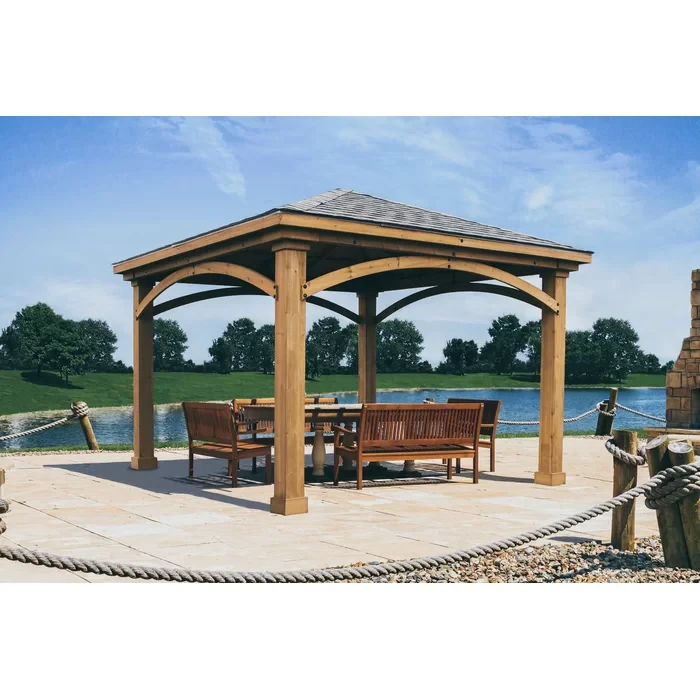 Brezina 12 Ft. W x 12 Ft. D Wood Pavilion Gazebo