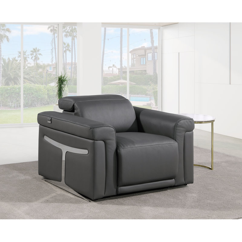 Doniece Top Grain Leather Power Recliner