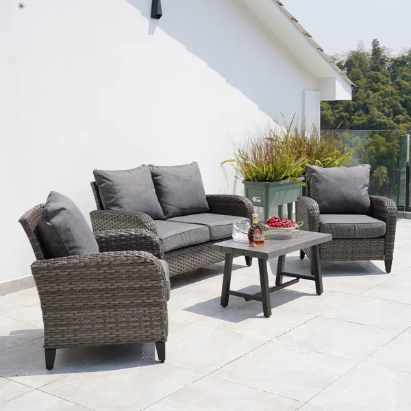 Alixander 4 - Person Outdoor Seating Group with Cushions