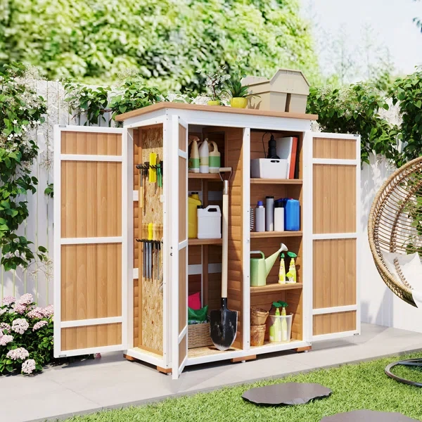 4 ft. W x 2 ft. D Wood Vertical Tool Shed