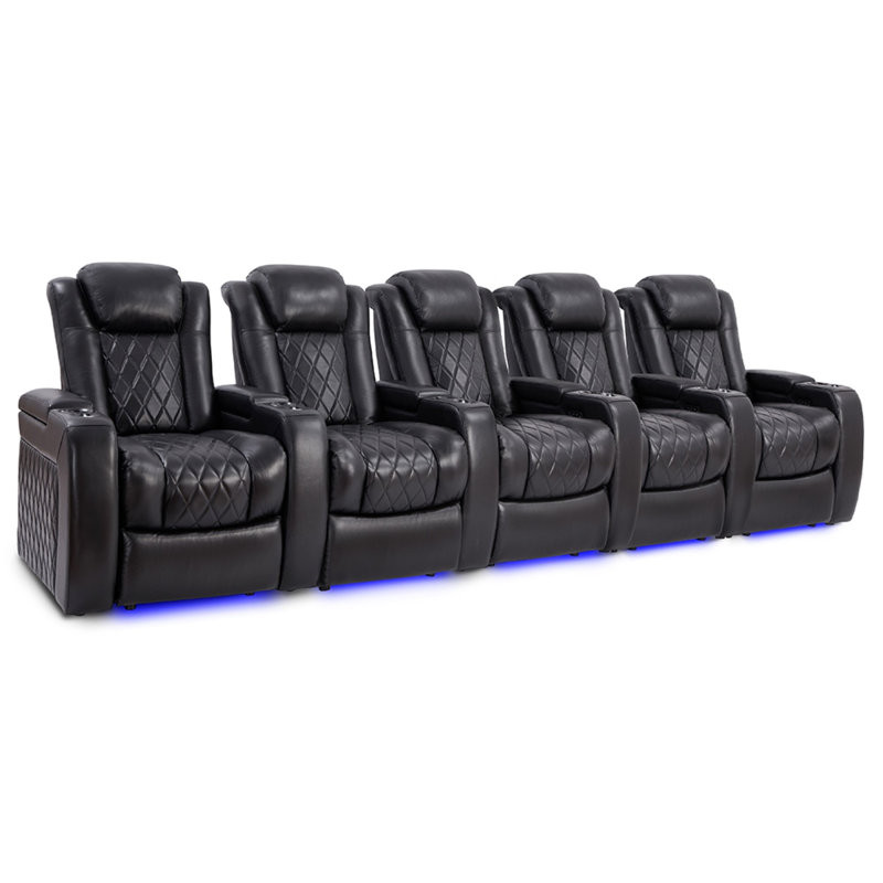 Leather Home Theater Seating with Cup Holder