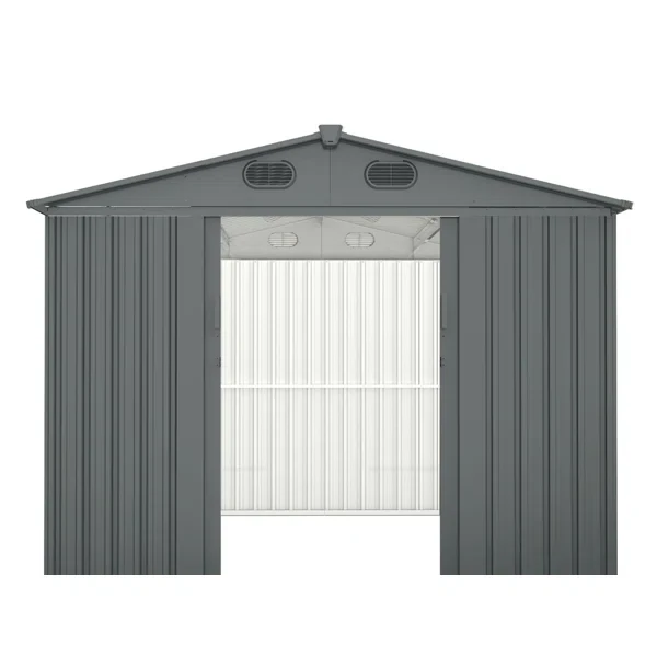 12 ft. W x 8 ft. D Metal Vertical Storage Shed