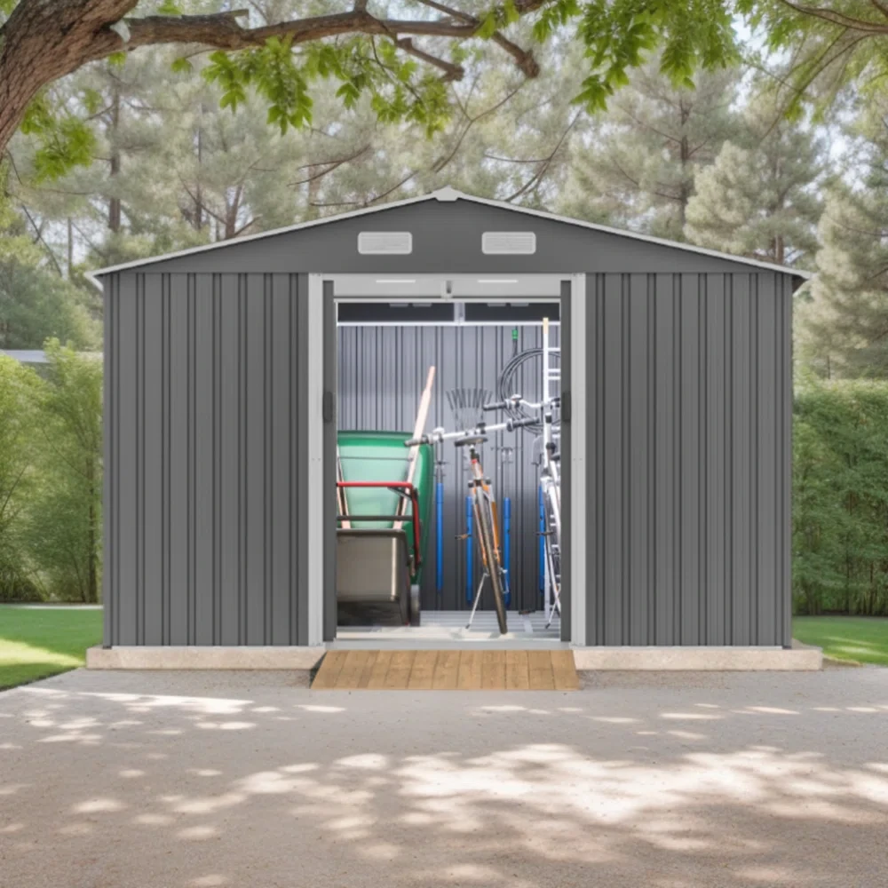 10 ft. W x 8 ft. D Metal Storage Shed