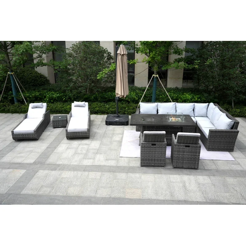 Aliaksey 10 - Person Outdoor Seating Group with Cushions