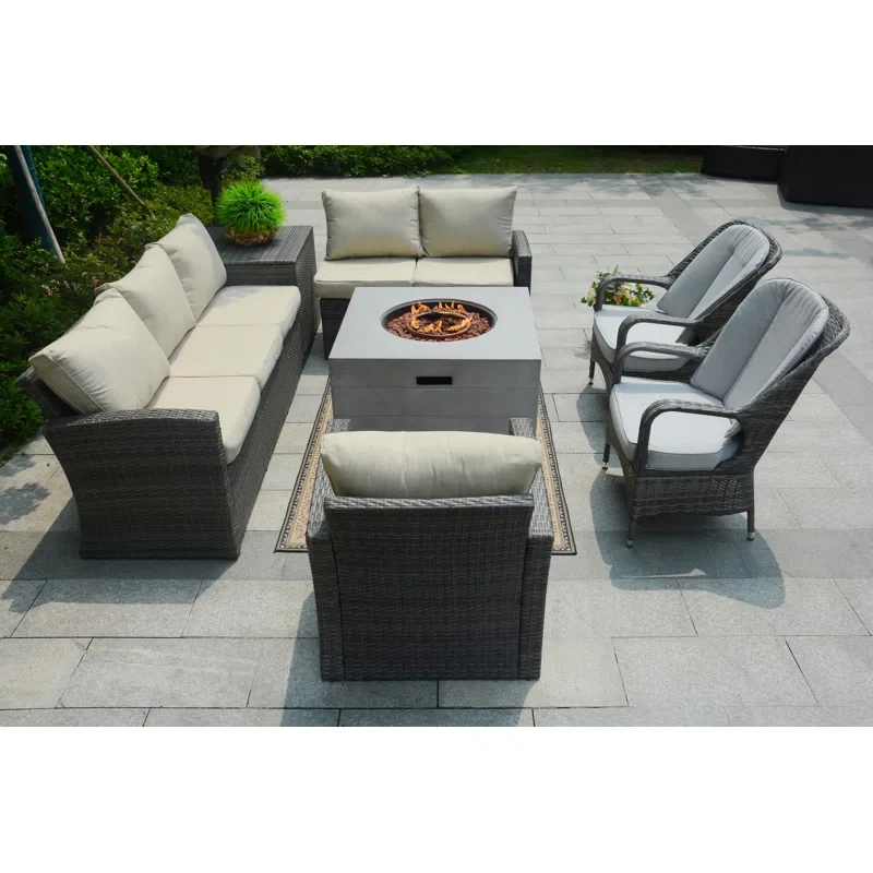 Algird 8 - Person Outdoor Seating Group with Cushions