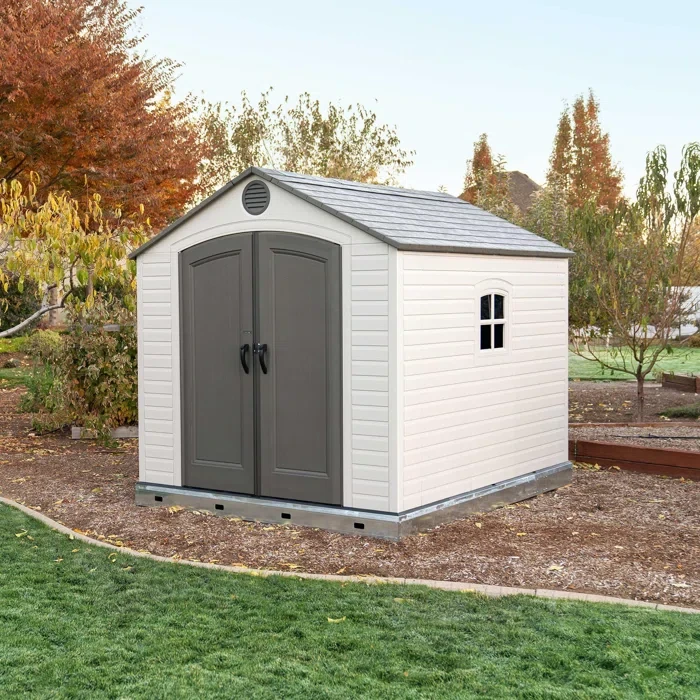 High-Density Polyethylene (Plastic) Steel Reinforced Outdoor Storage Shed 8' x 10'