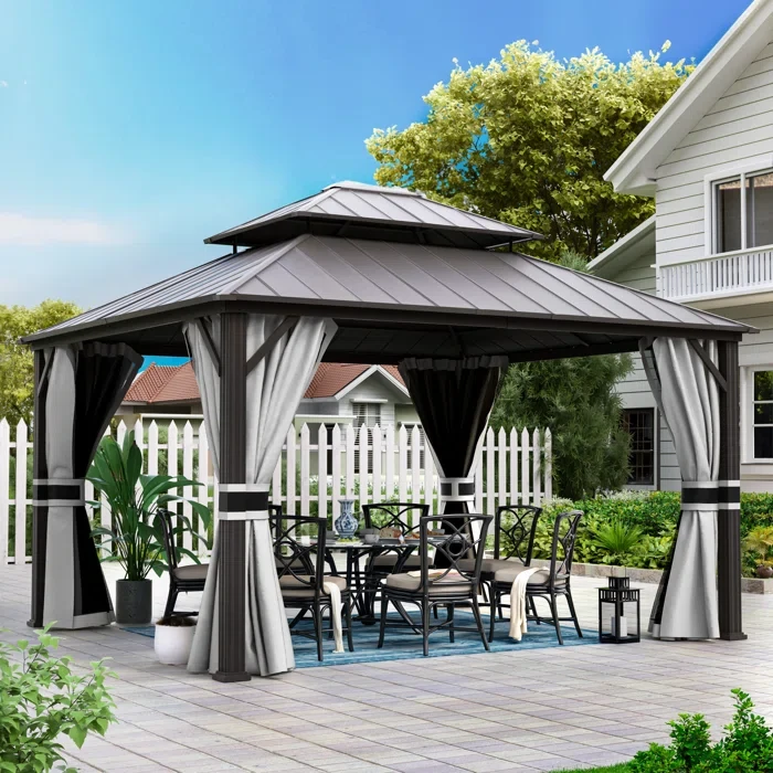 Needa 12 Ft. W x 14 Ft. D Aluminum Patio Gazebo Gazebo