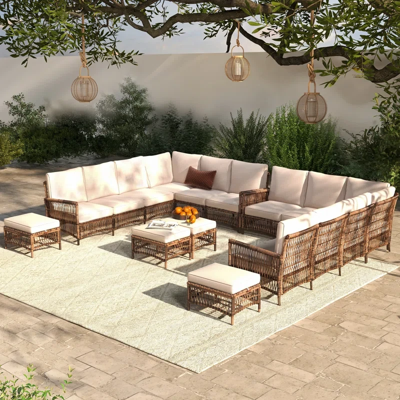 12-person Seat U-shaped Outdoor Sectional Set