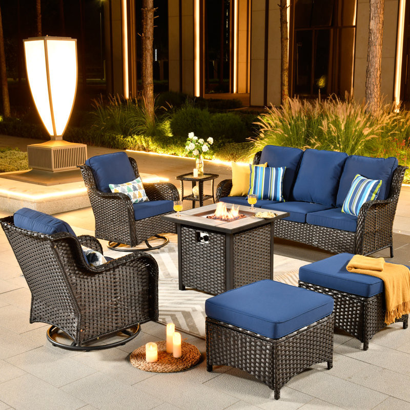 Allcot 7 - Person Outdoor Seating Group with Cushions