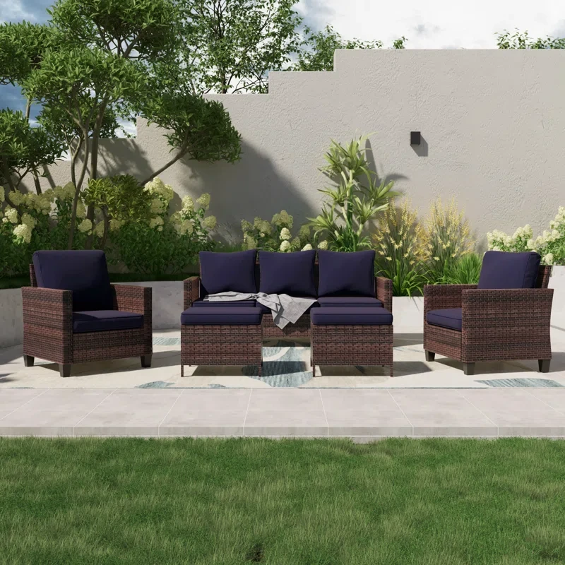 Aser 5 - Person Outdoor Seating Group with Cushions