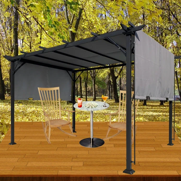 12 Ft. W x 9 Ft. D Steel Pergola with Canopy