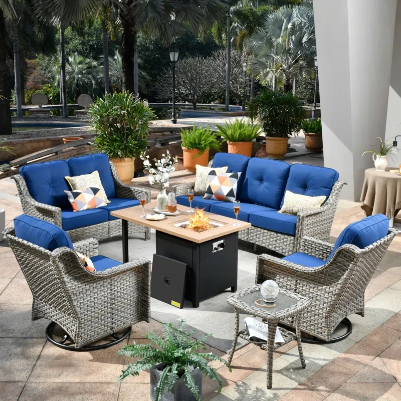 Daliya 7 - Person Outdoor Seating Group with Cushions