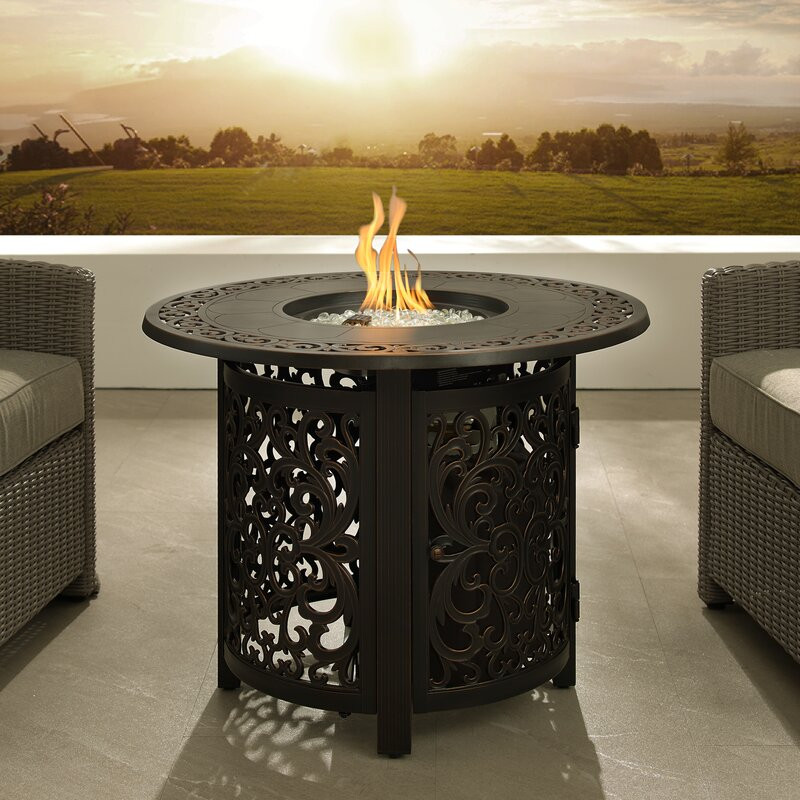 Hauser 34" Round Aluminum Fire Pit