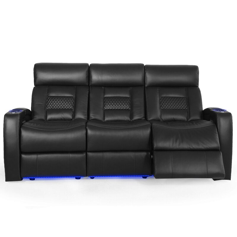 Flex Upholstered Power Reclining Home Theater Seating with Cup Holder