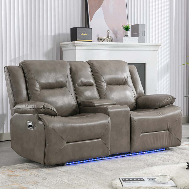 Nineta Faux Leather Home Theater Seating