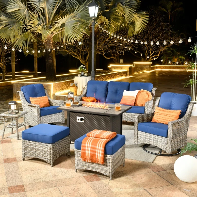 Emanuell 5 - Person Outdoor Seating Group with Cushions