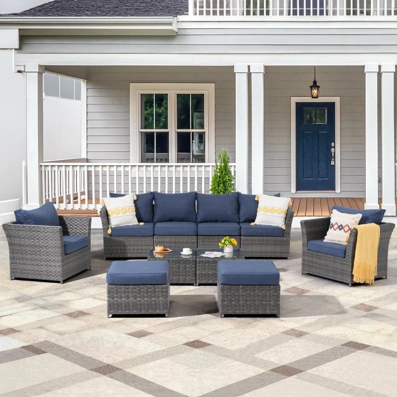 Nikea 8 - Person Outdoor Seating Group With Cushions