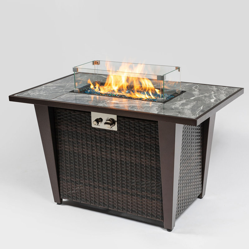 Accomac 24.80'' H x 42.00'' W Steel Propane Outdoor Fire Pit Table