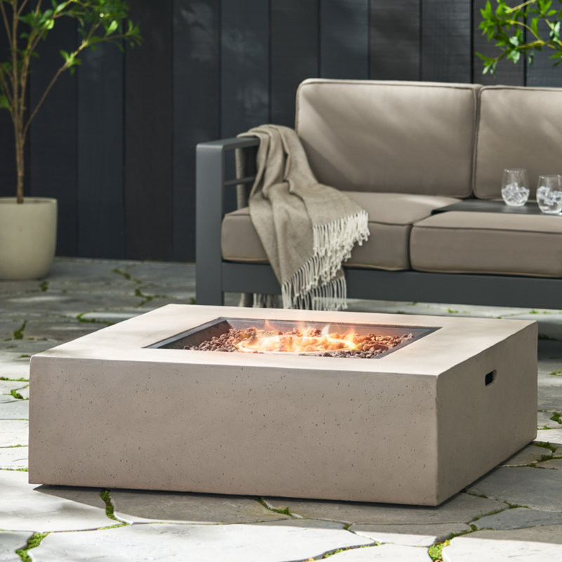 Rossy 12.5" H Concrete Propane Outdoor Fireplace