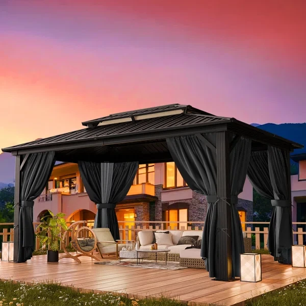 12 Ft. W x 10 Ft. D Metal Patio Gazebo